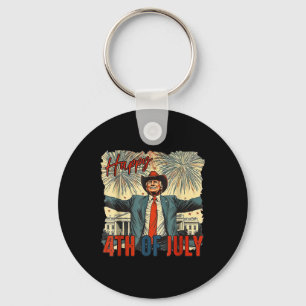 Funny Trump Happy 4th Of July Independence Day Key Ring