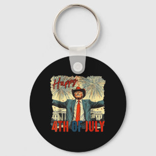 Funny Trump Happy 4th of July Independence Day Key Ring