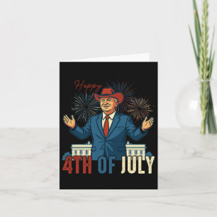 Funny Trump Happy 4th Of July Retro Independence D Card