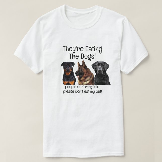 Funny Trump Harris Debate Eating Dogs Springfield T-Shirt (Design Front)