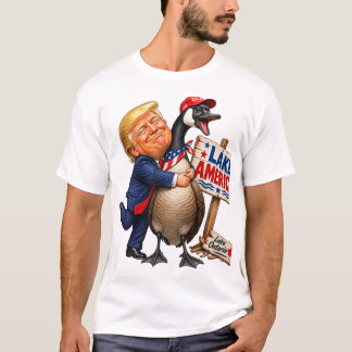 Funny Trump Hugging Goose Lake America Political H T-Shirt