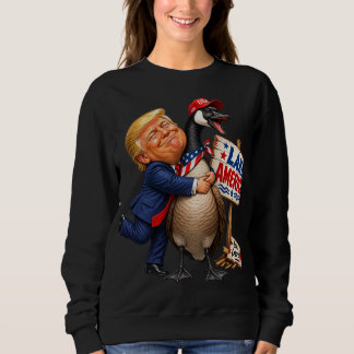 Funny Trump Hugging Goose Lake America Political Sweatshirt