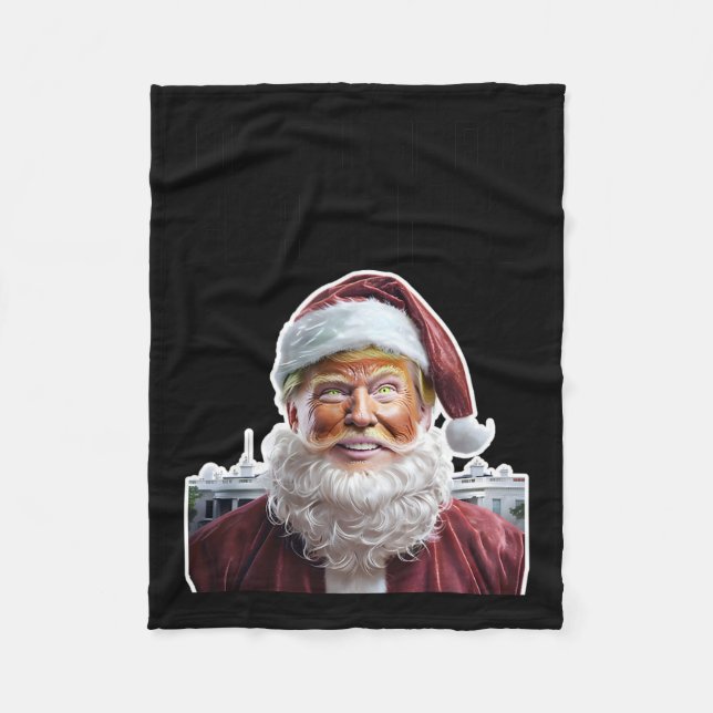 Funny Trump I'll Be Home For Christmas Funny Trump Fleece Blanket (Front)