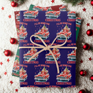 Funny Trump I'll Be Home for Christmas Wrapping Paper Sheet