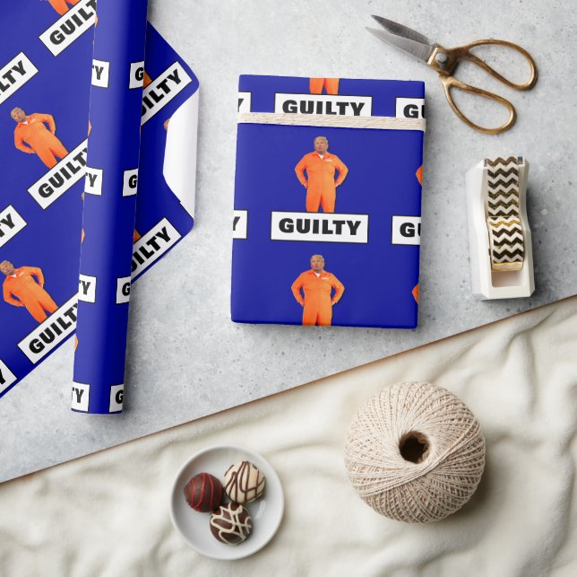 Funny Trump in Orange Guilty Wrapping Paper (Crafts)
