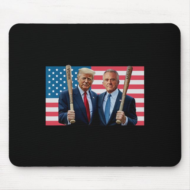 Funny Trump Kennedy Mega Maha Baseball Bat Usa Fla Mouse Mat (Front)