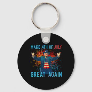Funny Trump Make 4th Of July Great Again Firework  Key Ring