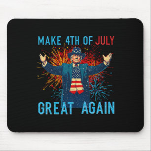 Funny Trump Make 4th Of July Great Again Firework Mouse Mat