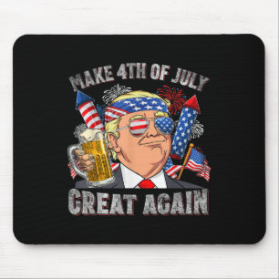 Funny Trump Make 4th Of July Great Again Men Mouse Mat