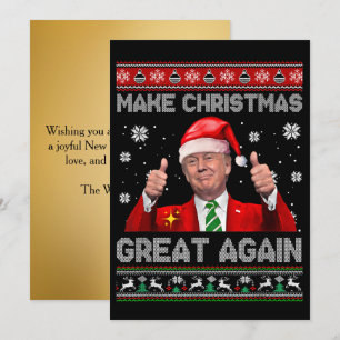 Funny Trump Make Christmas Great Again Gold Holiday Card