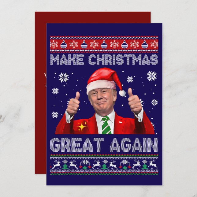 Funny Trump Make Christmas Great Again Holiday Card (Front/Back)