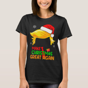 Funny Trump Make Christmas Great Again Santa Hat X T-Shirt