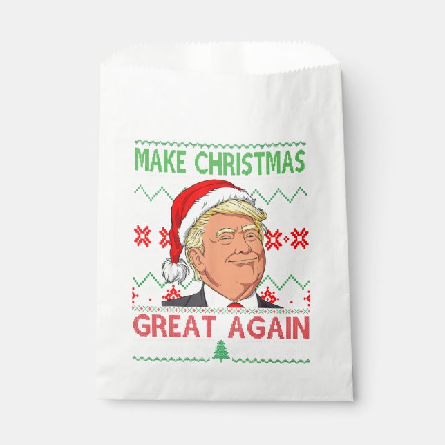 Funny Trump Make Christmas Great Again Ugly Sweate Favour Bags (Front)