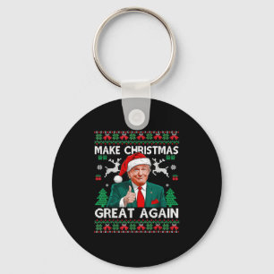 Funny Trump Make Christmas Great Again Ugly Sweate Key Ring