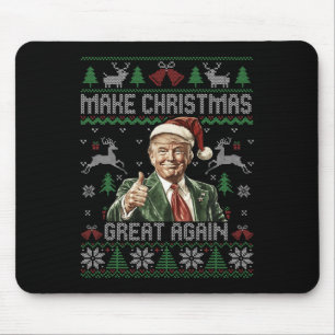 Funny Trump Make Christmas Great Again Ugly Sweate Mouse Mat