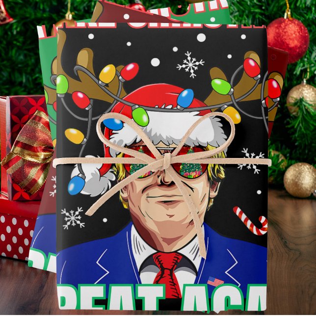 Funny Trump Make Christmas Great Again Wrapping Paper Sheet (Creator Uploaded)