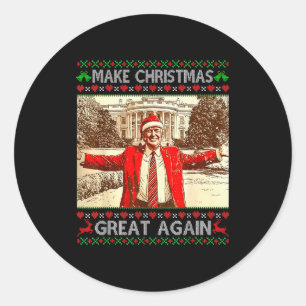 Funny Trump Make Christmas Great Again Xmas Family Classic Round Sticker