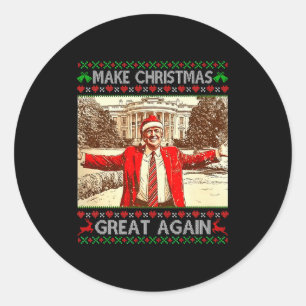 Funny Trump Make Christmas Great Again Xmas Family Classic Round Sticker