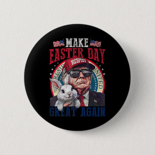 Funny Trump Make Easter Great Again Bunny Hunt Egg 6 Cm Round Badge