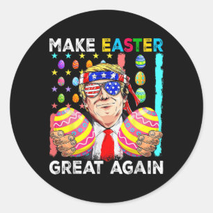 Funny Trump Make Easter Great Again Bunny Hunt Egg Classic Round Sticker