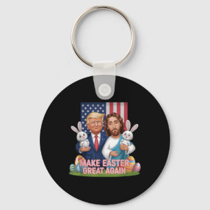 Funny Trump Make Easter Great Again Bunny Hunt Egg Key Ring