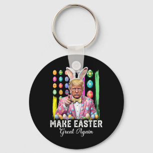 Funny Trump Make Easter Great Again Bunny Hunt Egg Key Ring