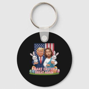 Funny Trump Make Easter Great Again Bunny Hunt Egg Key Ring