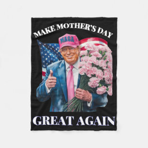Funny Trump Make Mother's Day Great Again Flower U Fleece Blanket