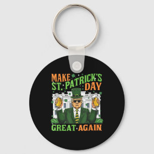 Funny Trump Make St Patricks Day Great Again 2025  Key Ring