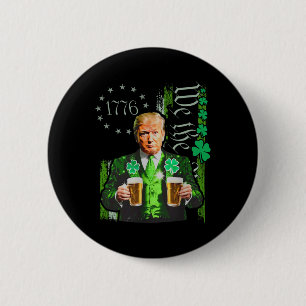 Funny Trump Make St Patrick's Day Great Again Iris 6 Cm Round Badge
