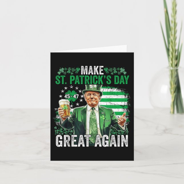 Funny Trump Make St Patricks Day Great Again Irish Card (Front)