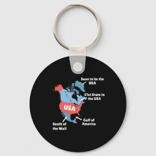 Funny Trump Map Of Usa - Canada, Greenland, Gulf O Key Ring