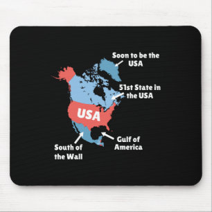 Funny Trump Map Of Usa - Canada, Greenland, Gulf O Mouse Mat
