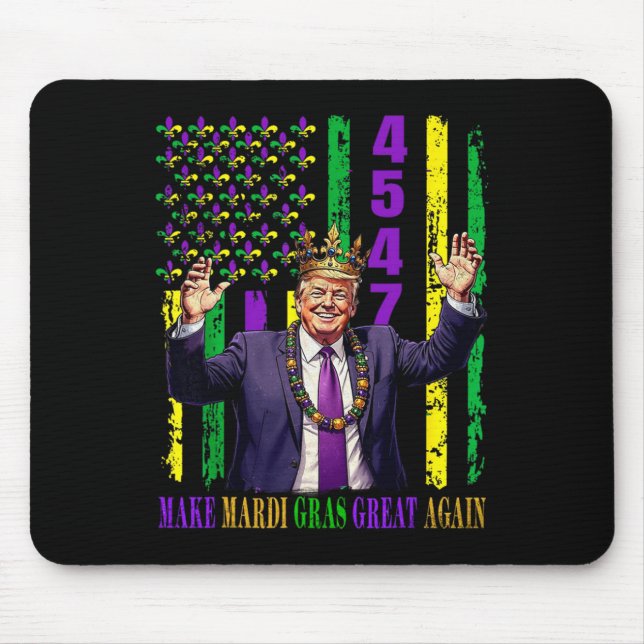 Funny Trump Mardi Gras Make Mardi Gras Great Again Mouse Mat (Front)