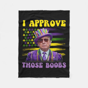 Funny Trump Mardi Gras Usa I Approve Those 2 Fleece Blanket