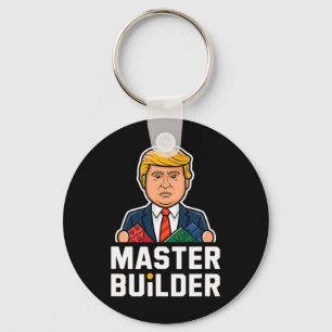Funny Trump Master Builder Building Blocks Gift Key Ring