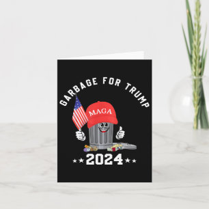 Funny Trump Mega Garbage Can Cartoon Character Ame Card