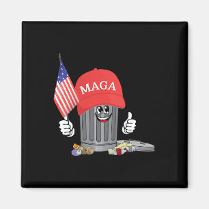 Funny Trump Mega Garbage Can Cartoon Character Ame Magnet