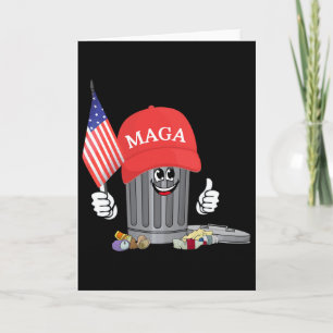 Funny Trump Mega Garge Can Cartoon Character Ameri Card