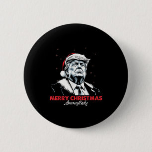 Funny Trump Merry Christmas Snowflake 6 Cm Round Badge
