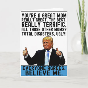 Funny Trump Mom Gift For Mother's Day Card