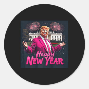 Funny Trump New Year Party 2025 Trump New Year New Classic Round Sticker