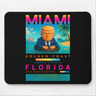 Funny Trump On Floating Yellow Duck Swim Ring In M Mouse Mat