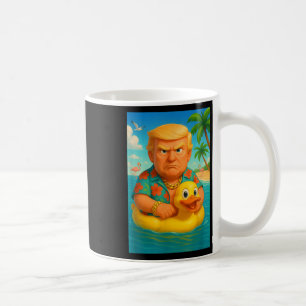 Funny Trump On Floating Yellow Duck Swim Ring In O Coffee Mug