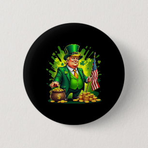 Funny Trump Paddys Back 45 47 St Patricks Day Usa 6 Cm Round Badge