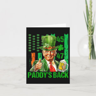 Funny Trump Paddys Back 45 47 St Patricks Day Usa Card