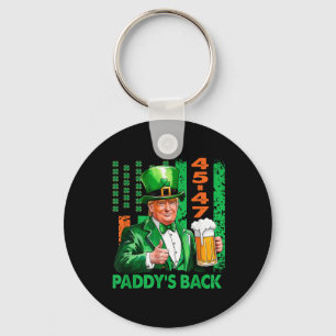 Funny Trump Paddys Back 45 47 St Patricks Day Usa Key Ring