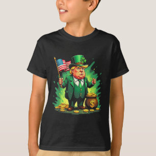 Funny Trump Paddys Back 45 47 St Patricks Day Usa T-Shirt