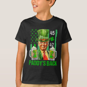 Funny Trump Paddys Back 45 47 St Patricks Day Usa T-Shirt