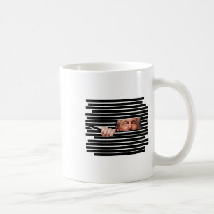Funny Trump Peeking Through Redactions Meme Politi Coffee Mug